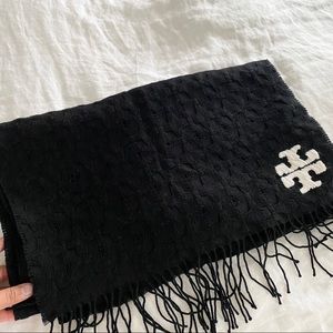 Tory Burch Black Whipstitch T Scarf